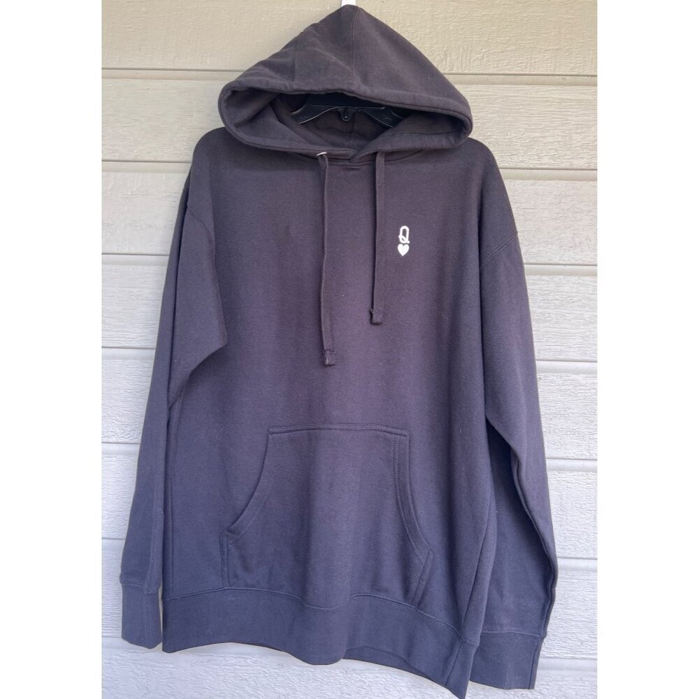 Modern Karmavore Womens Queen Of Hearts Hoodie Pullover Sweater Size Large